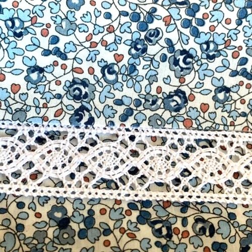 Nouveauté : dentelle en coton, de couleur blanche, large de 21 mm, entre-deux, italie, vendue au mètre