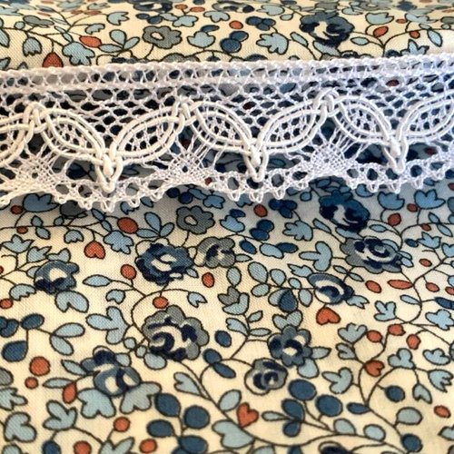 Nouveau ! dentelle blanche, en 95 % coton, fabriquée en italie, large de 19 mm, 1.9 cm, décoration et habillement, vente au mètre