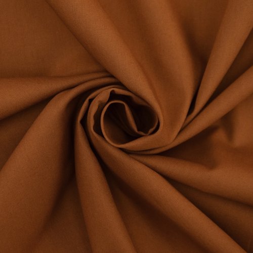 Tissu coton, de couleur terracotta, laize de 150 cm, oeko-tex standard 100, vente par multiples de 25 cm de haut