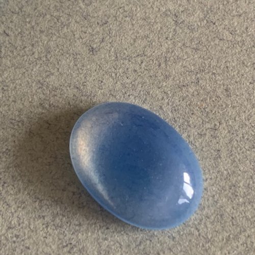 Cabochon, en verre de bohème, bleu style perle de lune, cristal, 18/13 mm, vente à la pièce