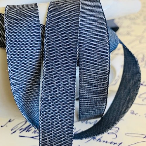 Ruban, galon en jean's, large de 15 mm, polyester, pour embellissement, broderie, bracelet, vente au mètre