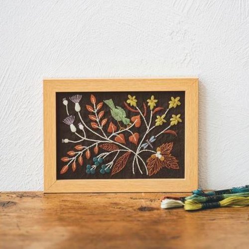 Kit de broderie, de la maison olympus, japon, alice makabe, l'automne, tout y compris le cadre bois
