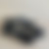 Bouton en verre, noir,13 mm de diamètre, à pied, avec une rainure, en son centre, esthétique, à la pièce