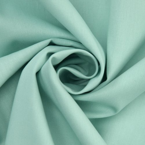 Tissu coton, de couleur menthe claire, laize de 150 cm, oeko-tex standard 100, vente par 25 cm de haut