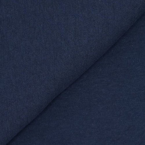 Tissu jersey de coton, bleu nuit, épais, veste, jogging, sweet, haute densité, large de 180 cm, vente par 50 cm de haut