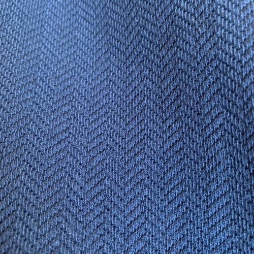 Tissu jersey, polycoton, bleu marine à chevrons, solide, très belle qualité, large de 180 cm, vente par 50 cm de haut