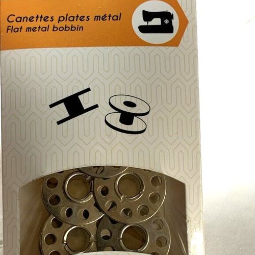 Canettes plates machine à coudre, en métal, 2 cm de diamètre, 5 pièces sous blister, vente par pochette