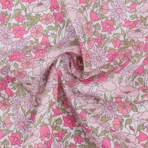 Nouveau ! tissu liberty fabrics tana lawn® poppy metallic, tons roses, coton, vente par 25 cm sur 136 cm de laize