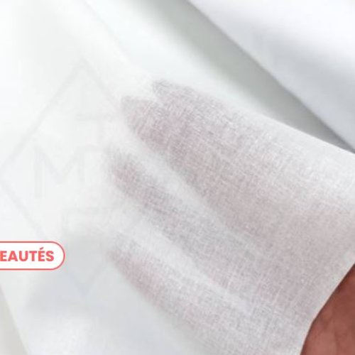 Tissu technique, batiste en 100 % coton, non thermocollant, 95 grammes au m², 90 cm de large, au mètre