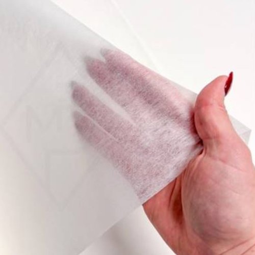Tissu technique, non tissé thermocollant, 38 grammes, blanc, 90 cm de large, au mètre