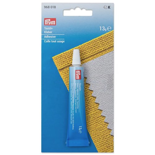Colle textile, polyvalente, sans solvant, de marque prym, lavable > 40 °, tube 13 gr, vente à l'unité