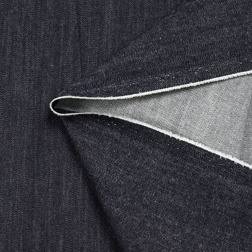 Tissu jean's, coton et élasthanne, bleu marine, extensible,vêtement, décoration, vente par 25 cm/ 132 cm de laize