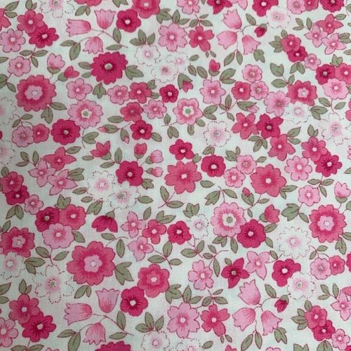 Nouveau ! tissu coton, japonais, de la maison sevenberry, un tissu fleuri, tons roses, habillement, vente par 25 cm de haut sur 110 de laize