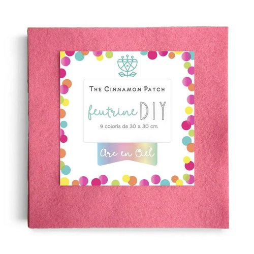 Pack feutrine, 9 coloris, arc-en-ciel, 15/15 cm, the cinnamon patch, coloris sur photo 2, vente par pack