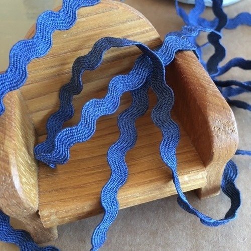 Croquet serpentine en polyester, bleu foncé, 5 mm, neuf, vente au mètre