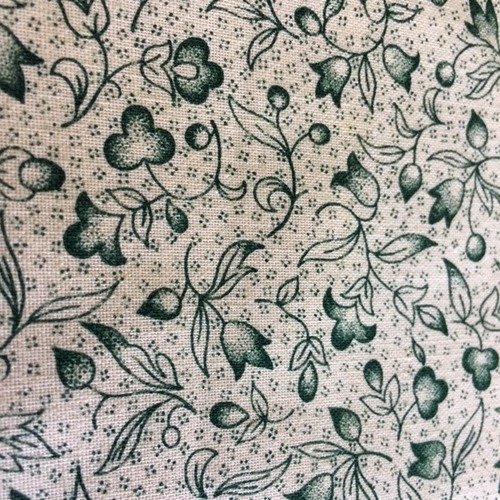 Tissu en coton, moda fabrics, motif floral, pour patchwork, écru et vert, 50 cm/55 cm, neuf