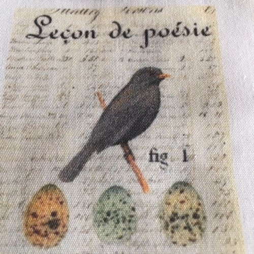 Coupon imprimé, oiseau poésie, création graphique  5,5 x 5,5 cm  france, neuf, vente à la pièce