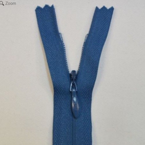 Fermeture à glissière ykk invisible et robuste, 2 cm de large, 24 cm de long, 20 cm de zip, bleu royal, neuve, produit eu