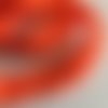 Galon ruban de pompons, en polyester, 1.2 cm de large, de couleur orange, neuf, vendu au mètre
