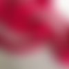 Galon ruban de pompons, en polyester, 1.2 cm de large, de couleur fuchsia, neuf, vendu au mètre