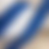 Dentelle, en coton bleu, française, 2 cm de large, galon de finition, neuf, vente au mètre