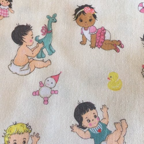 Tissu en coton, michael miller, usa, "baby boo" des bébés  ! vente par 55/45 cm