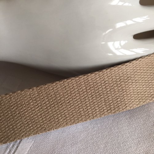 Sangle de sac, en 100 % coton, beige foncé 30 mm de large, vendue au mètre