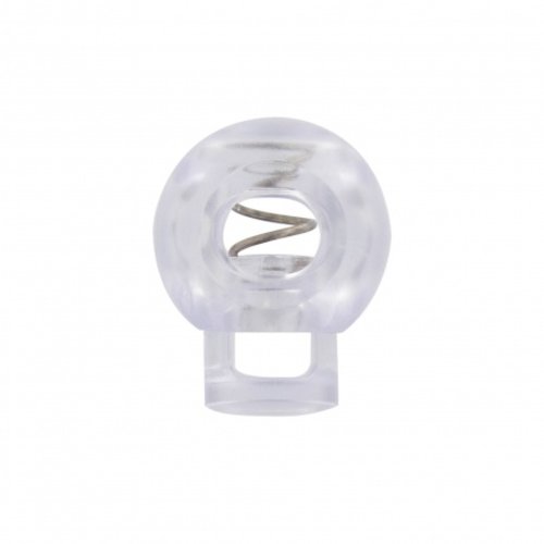 Serre-cordon, en forme de boule, transparente, 18 mm, jusqu'à 5 mm de cordon, vente à l'unité