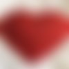 Appliqué, à coller, un cœur rouge à paillettes, 8.5 cm/ 7 cm de haut, vêtement, casquette, carte, vente à la pièce