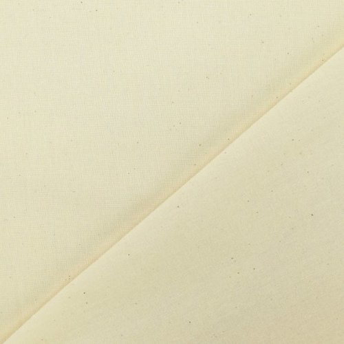 Tissu en coton, cretonne écrue, large de 142 cm, couleur naturelle, vente par 25 cm