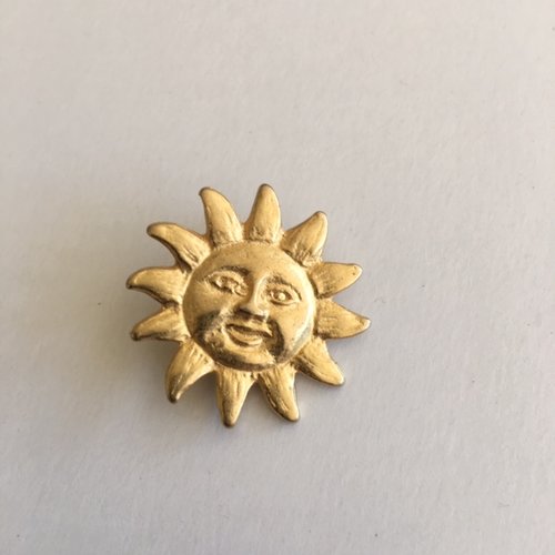 Bouton, en forme de soleil, en métal, 27 mm de diamètre, pour décoration, création, collier..vente à la pièce