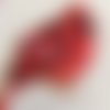 Embellissement, appliqué oiseau rouge, cardinal, 9/4 cm, à coller, vente à l'unité