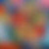 Bouquet de printemps, peinture coloriste, acrylique sur toile coton enduit, peinture moderne, bouquet stylisé, peinture multicolore, cadeau.