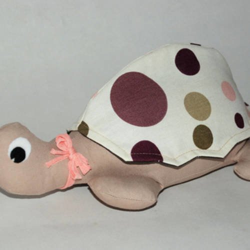  cale porte tortue tissus beige,prune. 