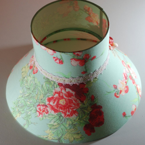 Abat jour chapeau fleuri  bohème