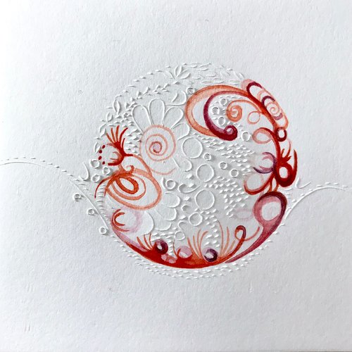 Carte dentelle aquarelle n°6