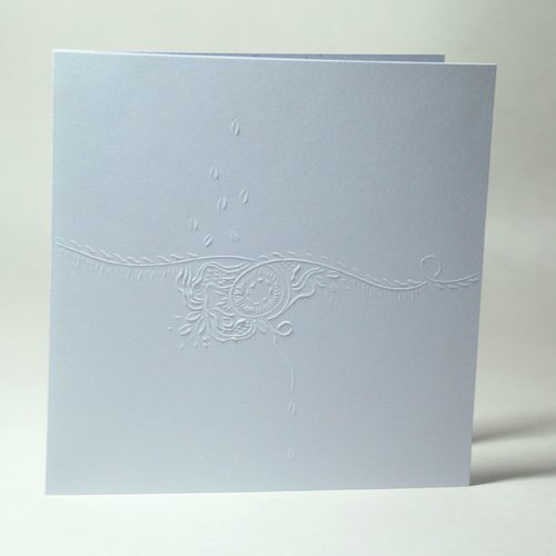 Carte blanche dentelle de papier n°2, motifs réalisés à la main