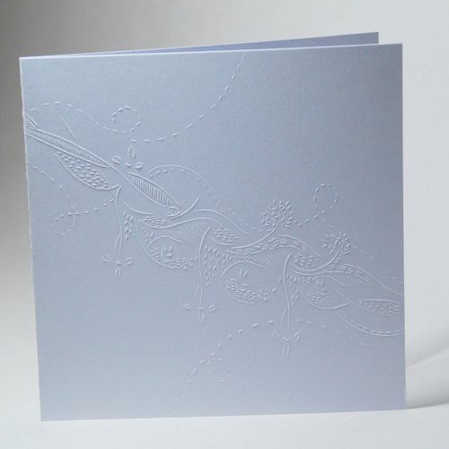 Carte blanche dentelle de papier n°9, motifs réalisés à la main