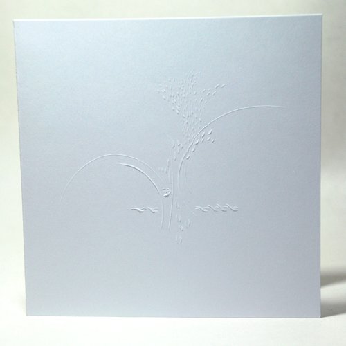 Carte blanche dentelle de papier n°10, motifs réalisés à la main