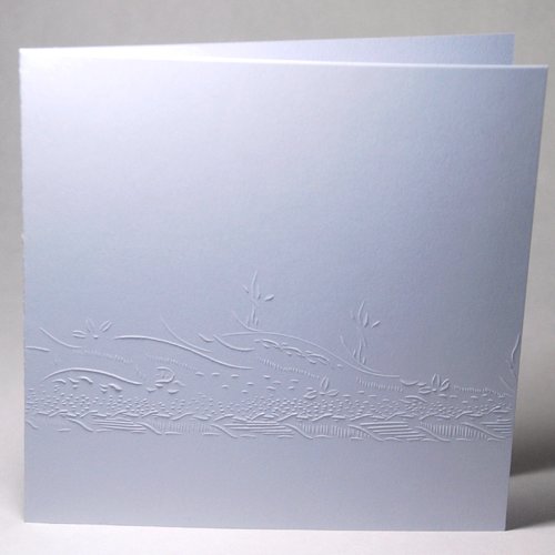 Carte blanche dentelle de papier n°11, motifs réalisés à la main