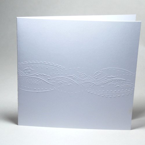 Carte blanche dentelle de papier n°16, motifs réalisés à la main