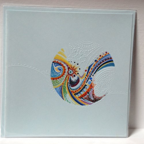 Carte dentelle aquarelle, bleu tendre, n°9