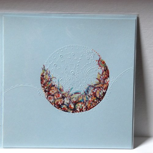 Carte dentelle aquarelle, bleu tendre, n°18