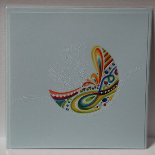 Carte dentelle aquarelle, bleu tendre, n°8