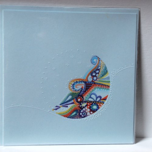 Carte dentelle aquarelle, bleu tendre, n°15