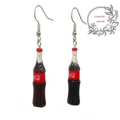 Boucle d'oreille bouteille soda