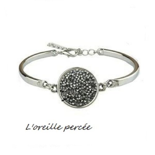 Bracelet cabochon anthracite