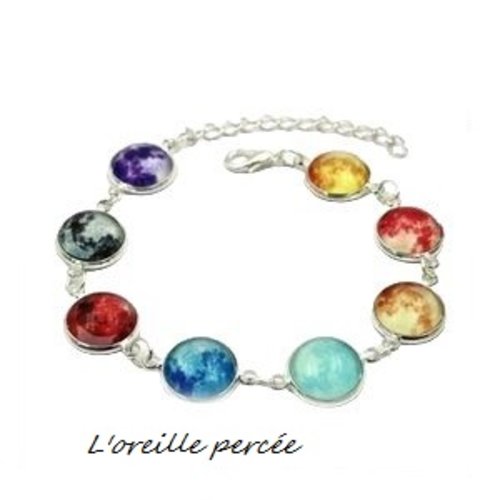 Bracelet cabochon lunaire phosphorescent