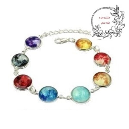 Bracelet cabochon lunaire phosphorescent