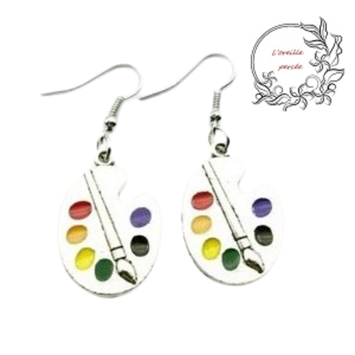 Boucle d'oreille palette de peinture